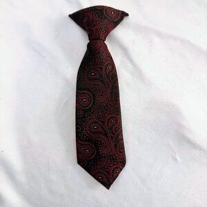 Baby Toddler Red Paisley Clip-On Tie